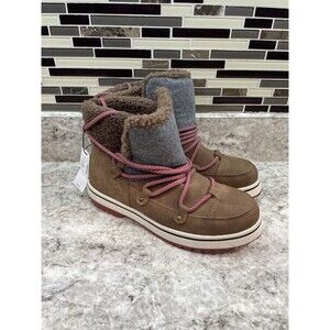 Maurices Women's Mandy Hybrid Duck Boots Brown Outdoor Winter Lace Up Size 9.5M